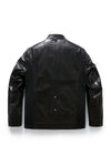 Men's Black Goatskin Embossed Wrinkled Leather Bomber Jacket
