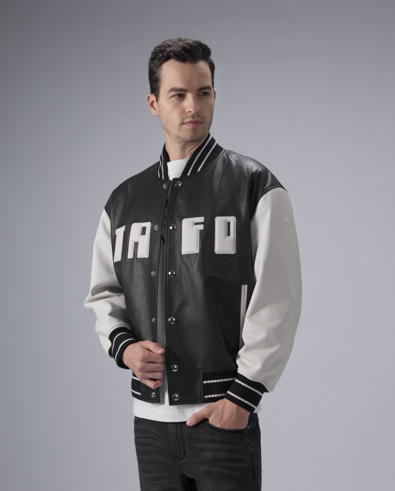 Men's Letterman Varsity Bomber Fashion Leather Jacket