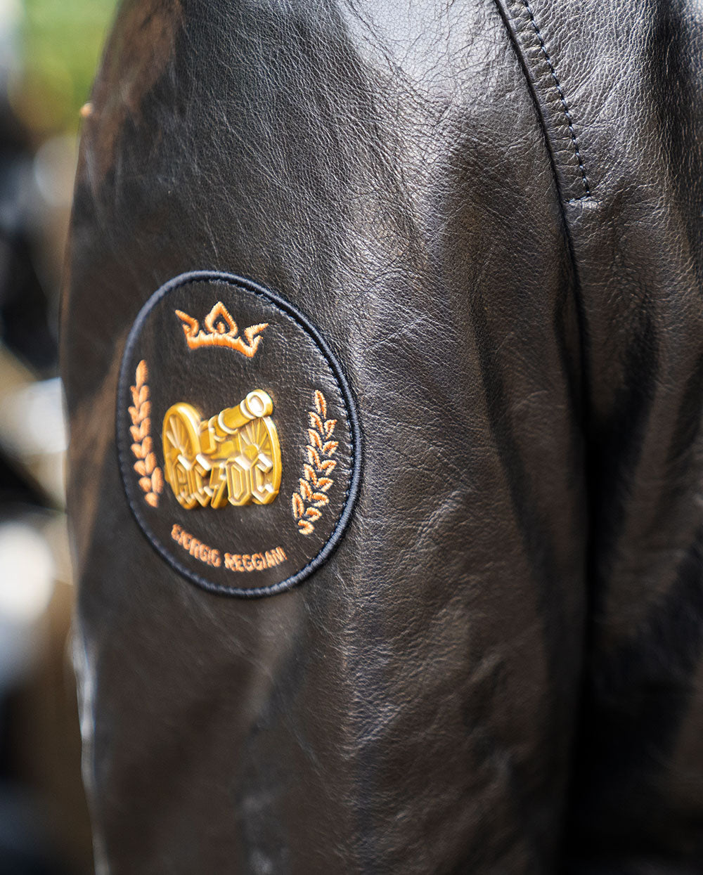 Fashionable Embroidery Goatskin Casual Moto Jacket