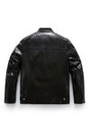 Men's 100% Coatskin Classic Black Leather Motorcycle Racer Jacket