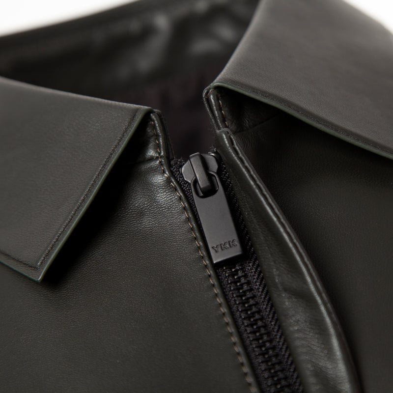 Men's Black Lambskin/Sheepskin Zipped Leather Jacket & Coat | PalaLeather