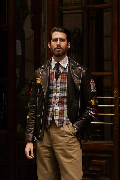 Men's Fashionable Moto Genuine Leather Jacket | PalaLeather
