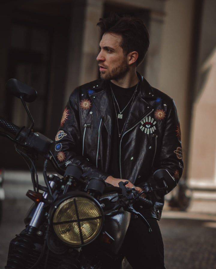 Moto Jackets - Men's Leather Biker Jacket | Black, Brown & White ...