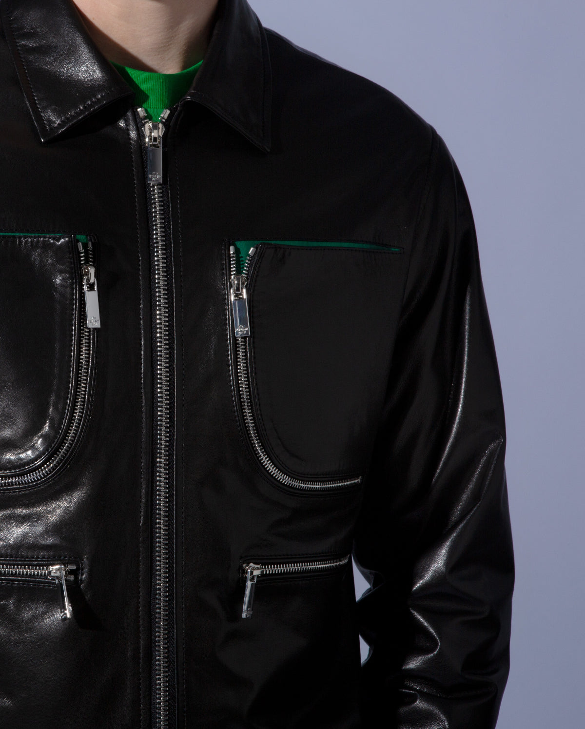 Black Retro Leather Bomber Jackets Motorcycle Coats