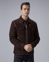 Coffee Suede Trucker Casual Leather Jacket – PalaLeather