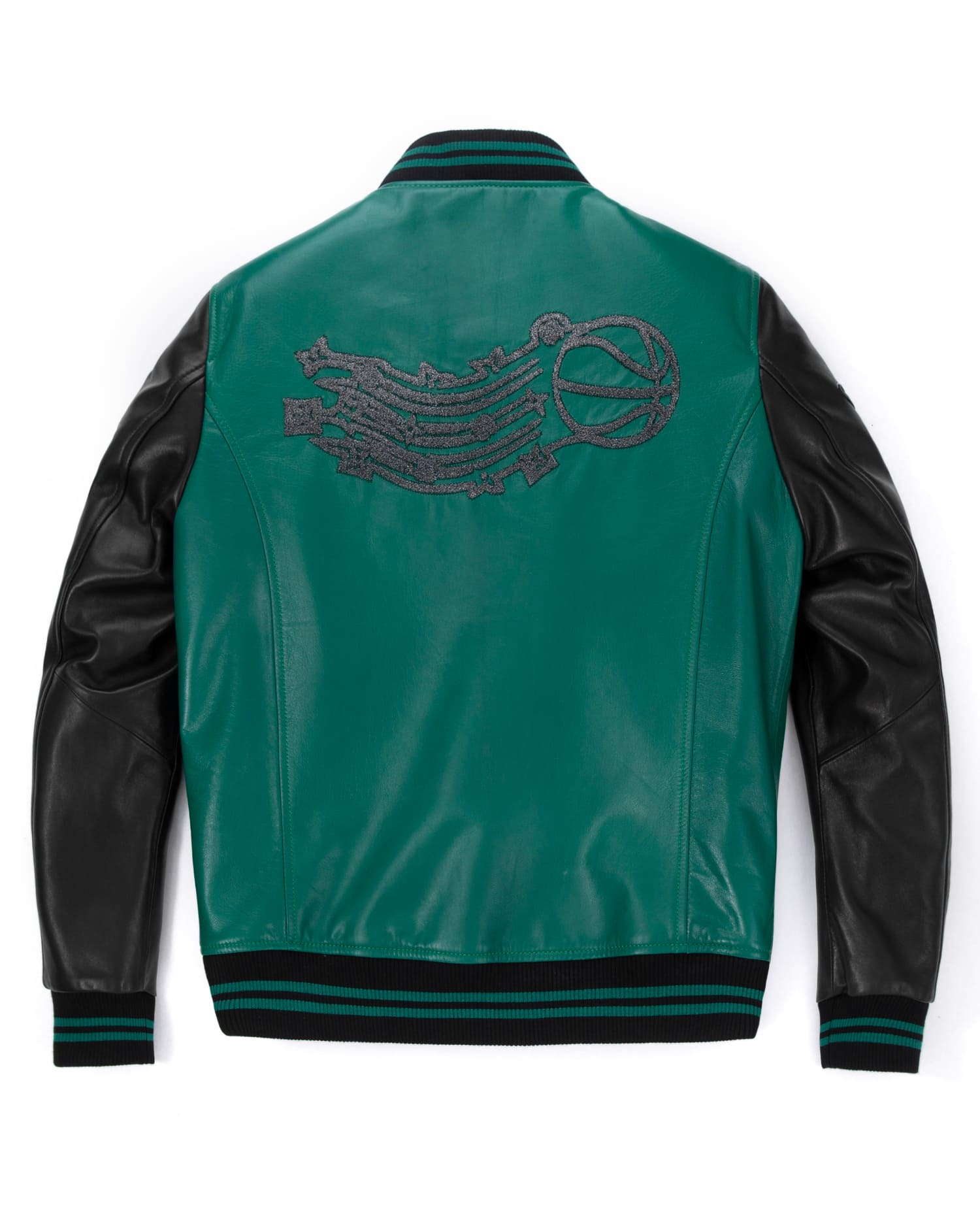 Black-Green Leather Varsity Letterman Bomber Jacket – PalaLeather