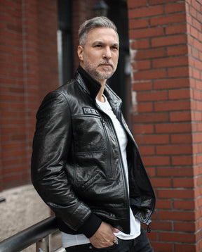 MEN's Casual Trend Bomber Leather Jacket | PalaLeather