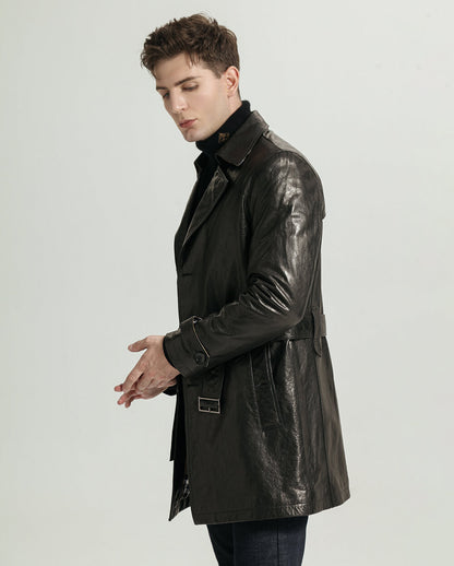 Best Men's Embroidered Long Leather Jacket & Coats | PalaLeather