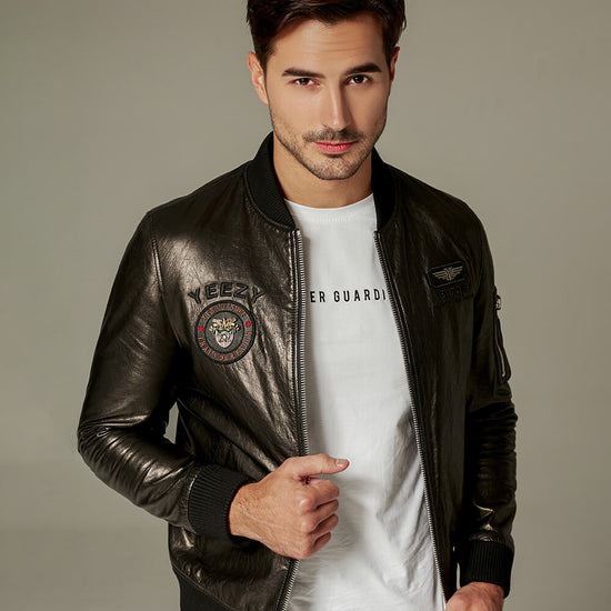Classic Embroidered Vegetable Tanned Baseball Jacket