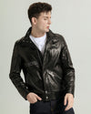 Embroidered Stand-Collar Vegetable Tanned Goatskin Jacket
