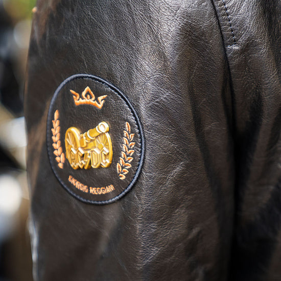 Fashionable Embroidery Goatskin Casual Moto Jacket