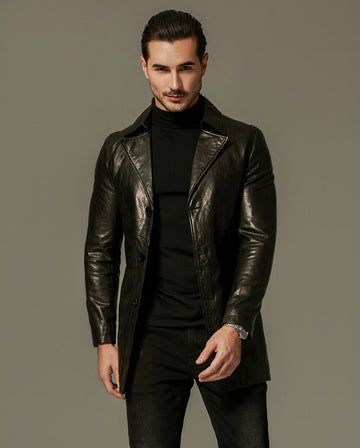 Mens Long Leather Trench Coat Store Online, Trench Coat Men in USA ...