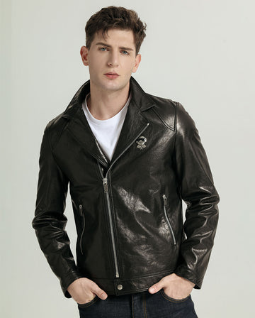 Moto Jackets - Men's Leather Biker Jacket | Black, Brown & White ...